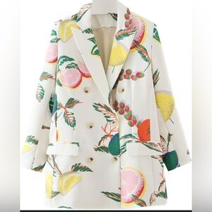 Amazon Colorful Fruit Print Women's Blazer